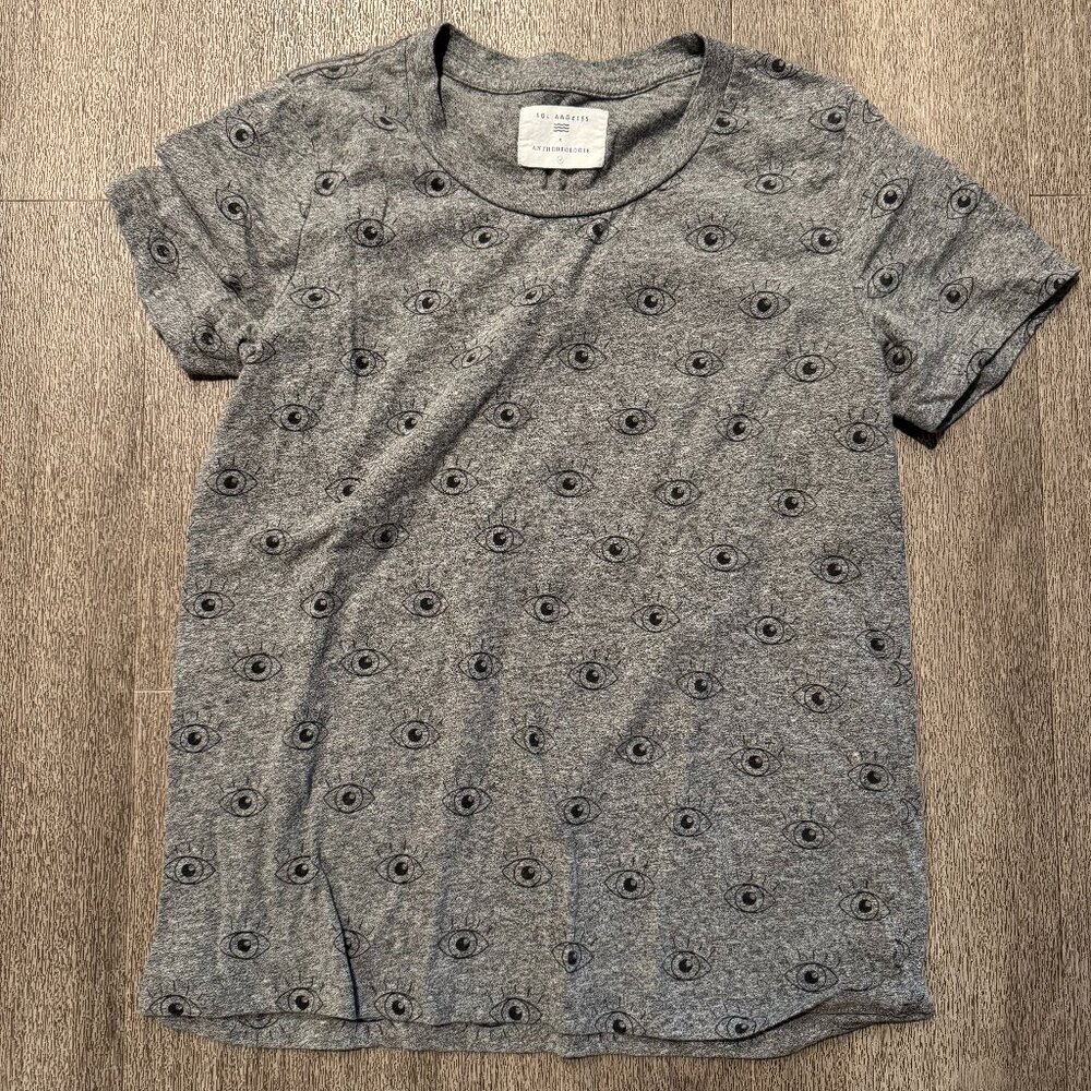 Sol Angeles x Anthropologie Gray Eye Short Sleeve Tee